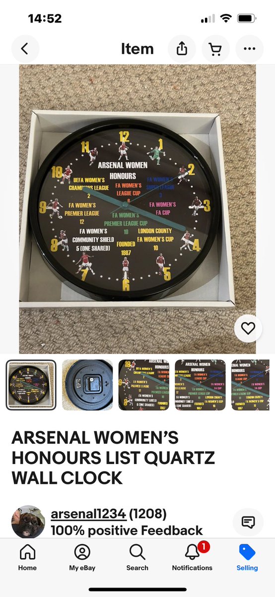 Arsenal Women Clocks available on eBay from seller arsenal1234. #uwclfinal #arsenalwomen