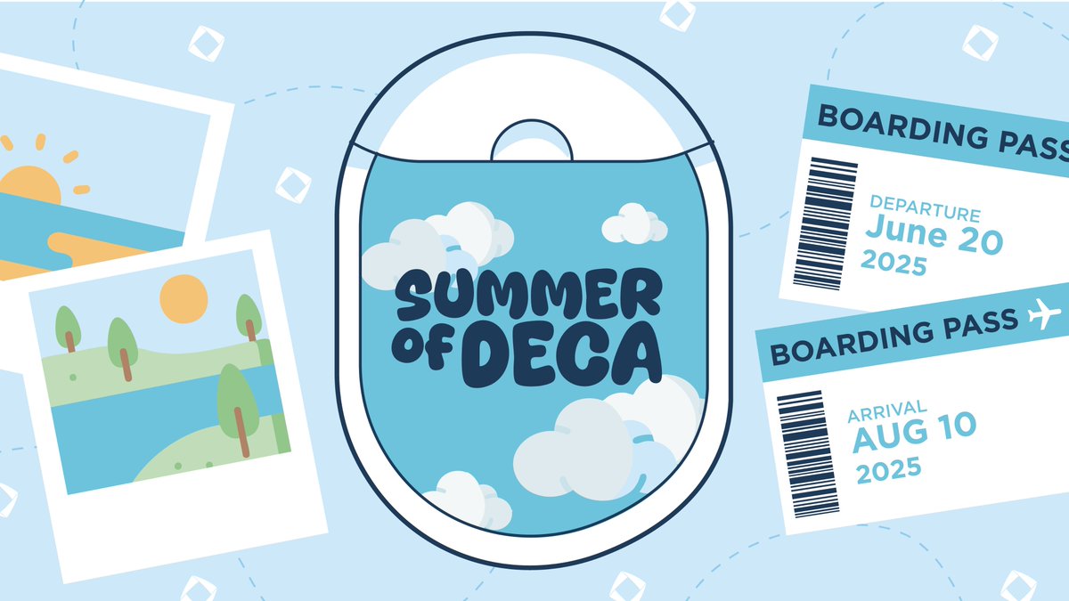 Summer of DECA is ready for takeoff ✈️
From catching sunsets to mapping out your 2025-2026 DECA goals, there's an adventure waiting for everyone. Check the Summer of DECA Quest regularly since missions will be updated weekly throughout the summer!
decadirect.org/articles/the-s…