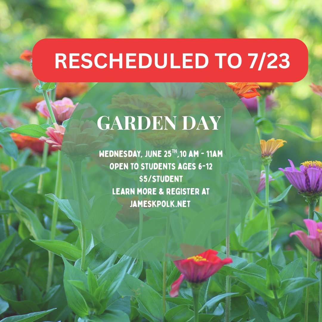 Due to next week's extreme heat levels, this program will be rescheduled to July 23rd.