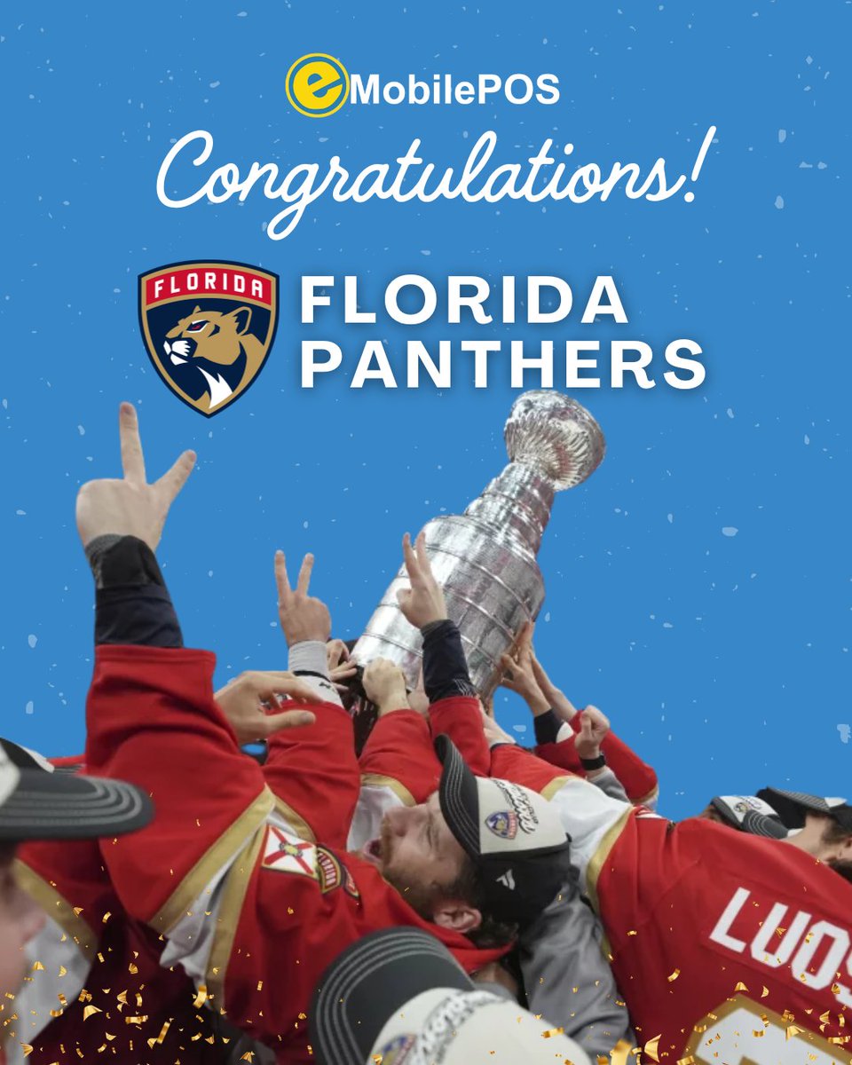 🏆 STANLEY CUP CHAMPS! 🏒🔥
Huge congrats to our amazing customers, the <a href="/FlaPanthers/">Florida Panthers</a>  on bringing the Cup home!
We’re proud to be part of your winning journey with #eMobilePOS.

Let’s go, Panthers! 🐾🙌

#StanleyCup #FloridaPanthers #Champions #POSwithPower