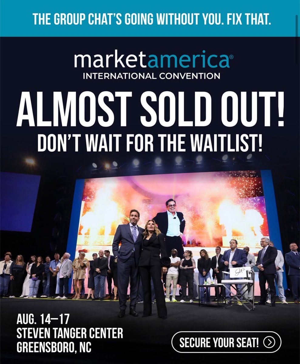 🔥 The countdown is on—#MAIC2025 is ALMOST SOLD OUT!

If you’re seeing this, it’s your sign to lock in your seat before it’s too late.

📍Aug. 14–17 | Greensboro, NC
🎟️ Hit the link in bio to SECURE YOUR SEAT now!

#MarketAmerica #MAIC2025 #EntrepreneurLife #BusinessEvent