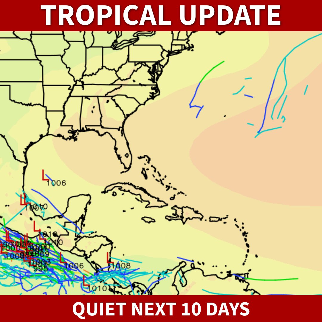 The Atlantic Basin looks like a ghost town through the end of June. 

It would be the first June without a storm since 2019 and the quietest start since the 2014 hurricane season. 

First name on the list is #ANDREA. 

#TropicalUpdate 💤😴🌀