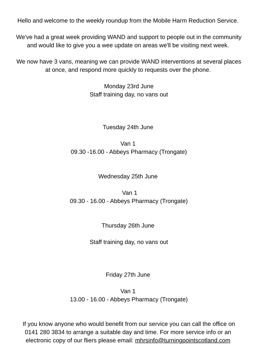 Next week's van locations <a href="/turningpointsco/">Turning Point Scotland</a>