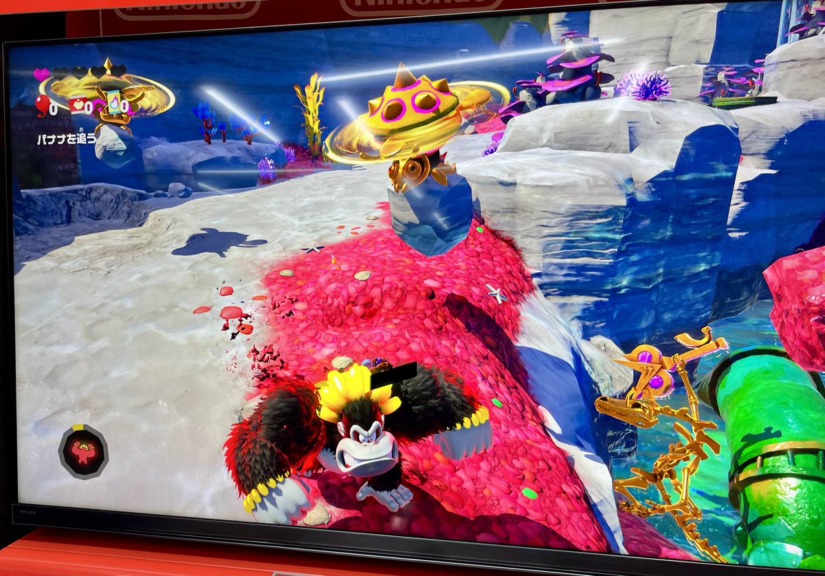 I played Donkey Kong Bananza at a demo kiosk and it’s super fun! Here are some of my impressions:

- 15min demo
- Lots of punching everything
- Almost everything is destructible
- Visuals look similar to Mario Odyssey 
- Y is punch, B is punch down, X is punch up, A is jump
- L