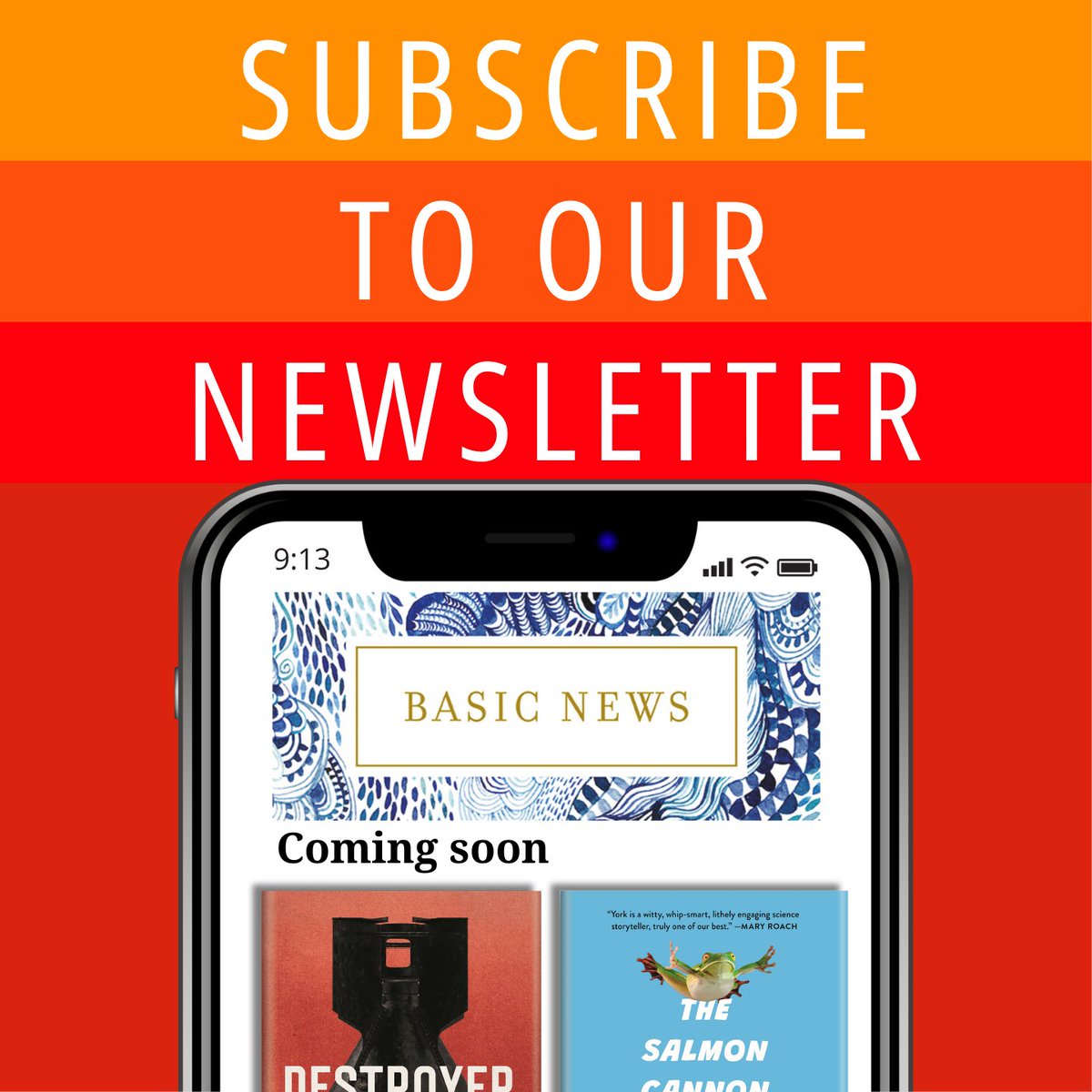 Sign up for our newsletter at basicbooks.com and get 20% off your next purchase! 🔥