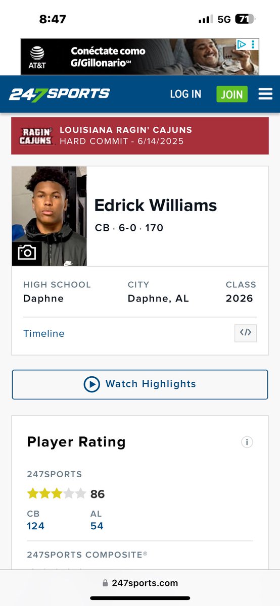 EdrickWilliamss's tweet image. Blessed to be rated as a 3 star more work to be done.
@247Sports