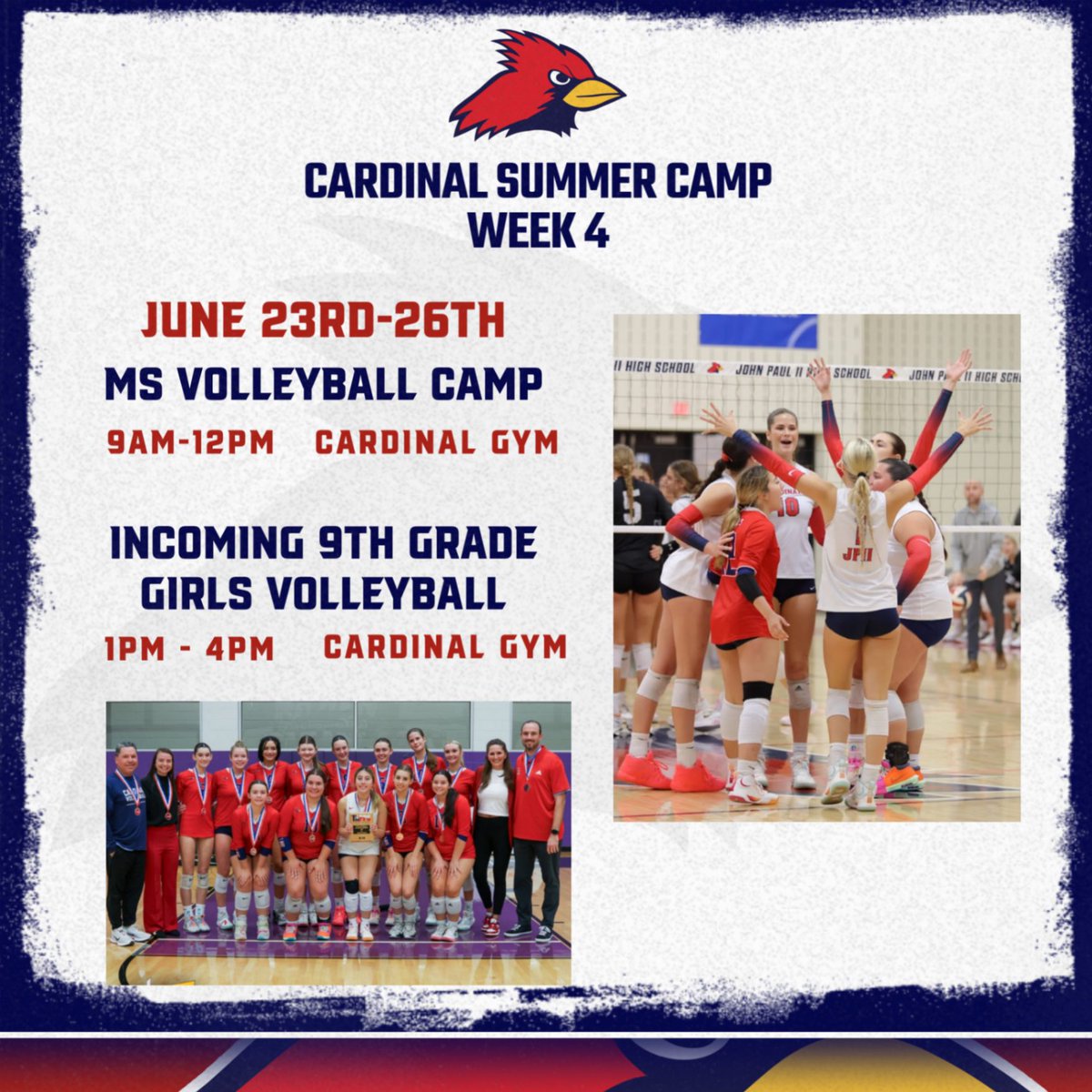 Next week is 🏐 volleyball camp 🏐! Register at the link in the bio. Only a few spots left!