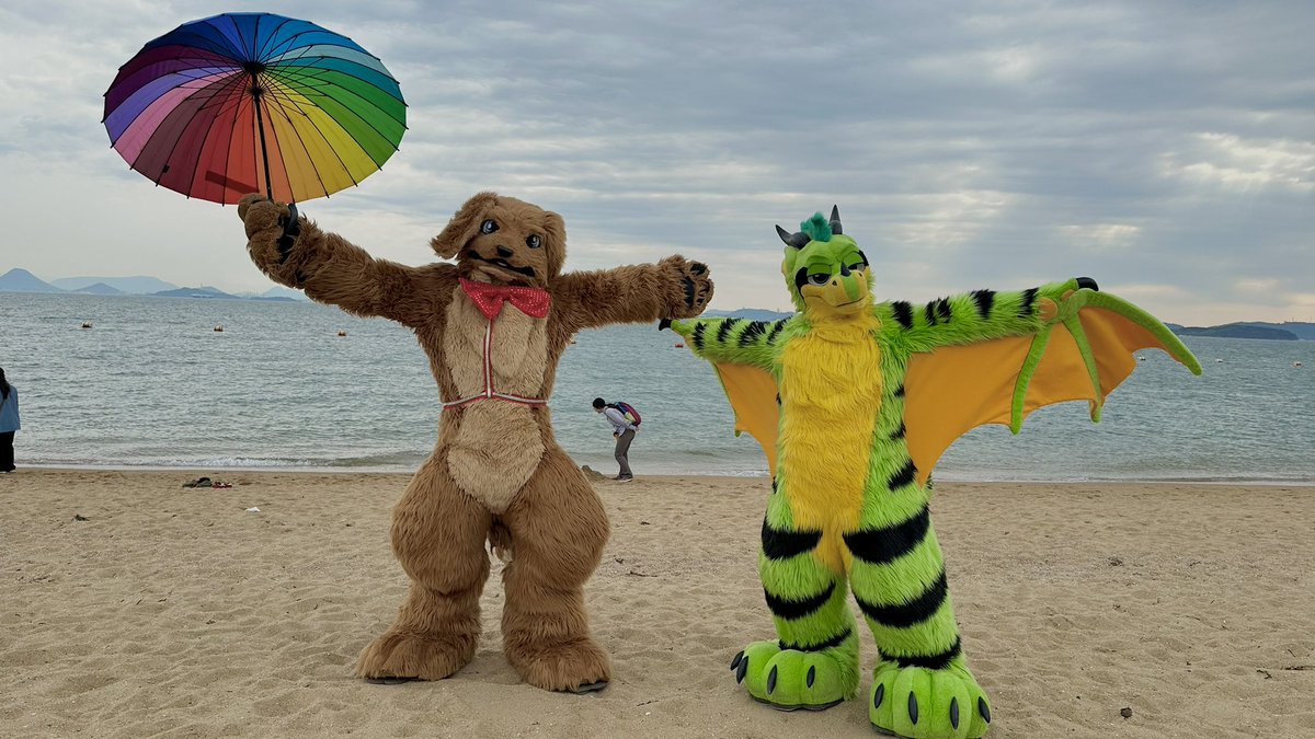 わぁ！　海だー　泳ぎに行こう！🏊
#FursuitFriday