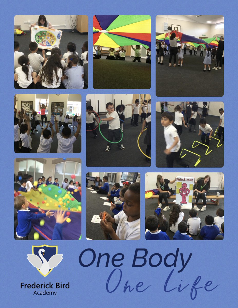 Reception kids at Frederick Bird Academy loved learning about healthy diets and staying active through the "One Body One Life" program! Small changes lead to big differences! 🌟💪 #HealthyLiving #KidsFitness