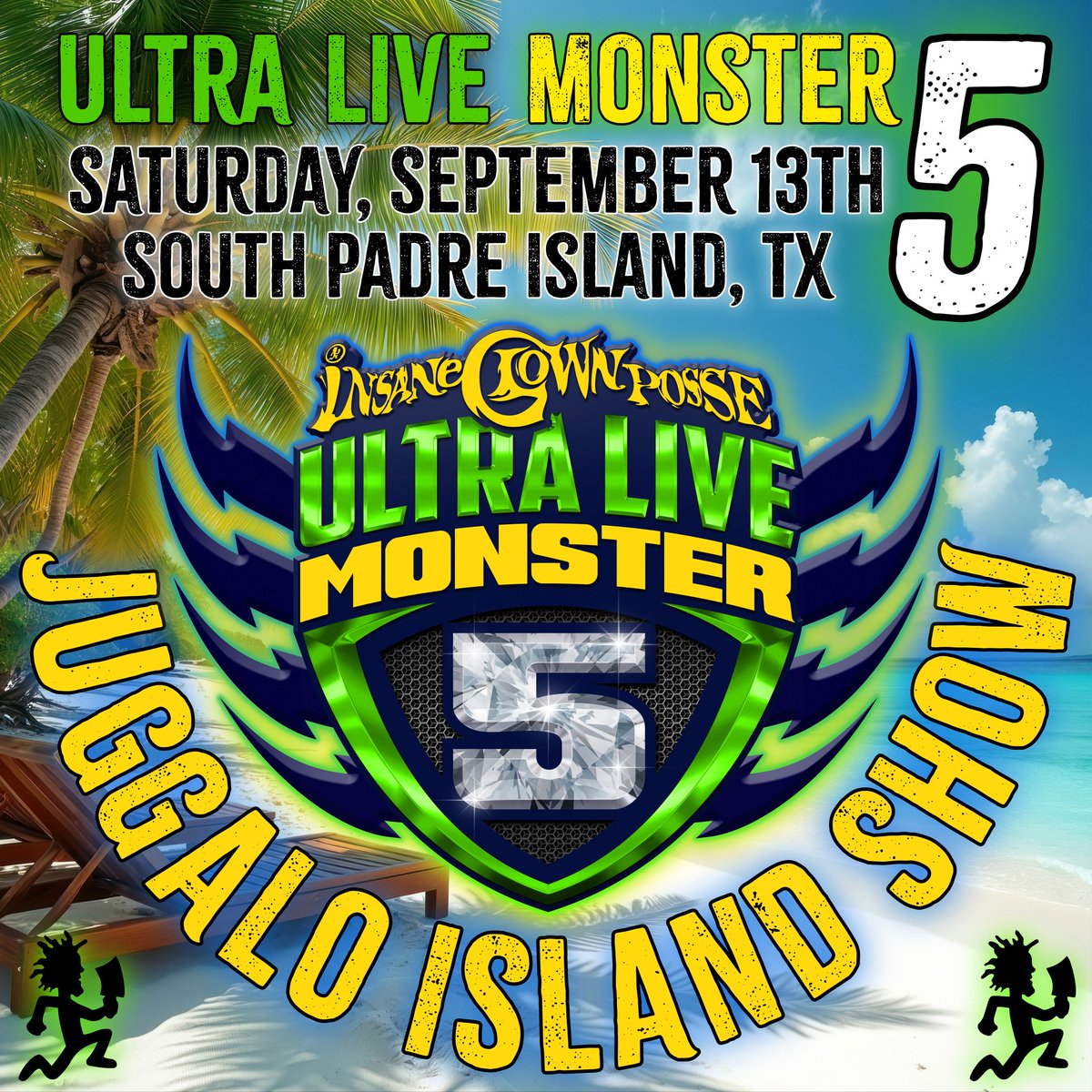 Insane Clown Posse (@icp) on Twitter photo Pack up ya swim trunks, slap on some clown paint, and bring ya rusty boom box ninjas it's time to trip in the sun on Juggalo Island!
๐ช INSANE CLOWN POSSE PRESENTS ๐ช
๐ฅ ๐จ๐๐ง๐ฅ๐ ๐๐๐ฉ๐ ๐ ๐ข๐ก๐ฆ๐ง๐๐ฅ ๐ฑ ๐ฅ
SATURDAY, SEPTEMBER 13TH
๐ด SOUTH PADRE ISLAND, TX ๐ด
๐ Pack up ya swim trunks, slap on some clown paint, and bring ya rusty boom box ninjas it's time to trip in the sun on Juggalo Island!
๐ช INSANE CLOWN POSSE PRESENTS ๐ช
๐ฅ ๐จ๐๐ง๐ฅ๐ ๐๐๐ฉ๐ ๐ ๐ข๐ก๐ฆ๐ง๐๐ฅ ๐ฑ ๐ฅ
SATURDAY, SEPTEMBER 13TH
๐ด SOUTH PADRE ISLAND, TX ๐ด
๐