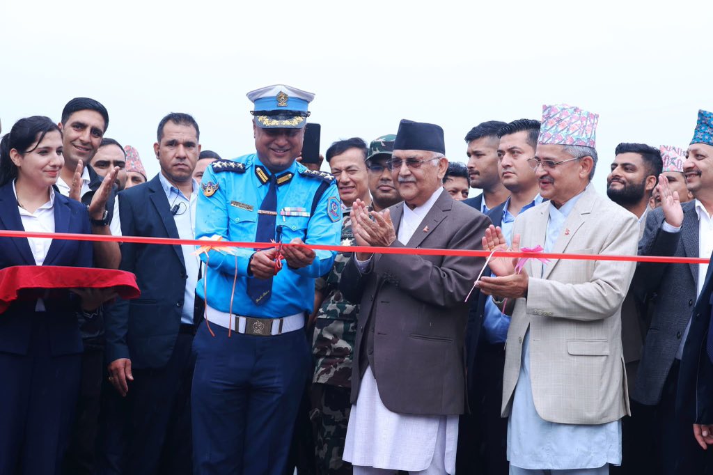kpsharmaoli's tweet photo. The first of its kind on Nepal’s roads, 
a flyover road has been inaugurated in Gwarko starting today. https://t.co/hUCNff34yt