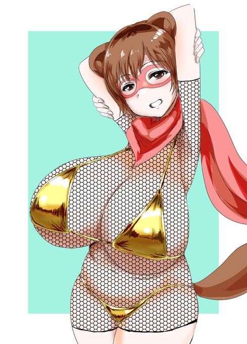 たんたんたぬきの金ビキニ 風もないのに ゆっさゆさ(鎖帷子)  #金曜日はキンキンキラキラ金ビキニ 