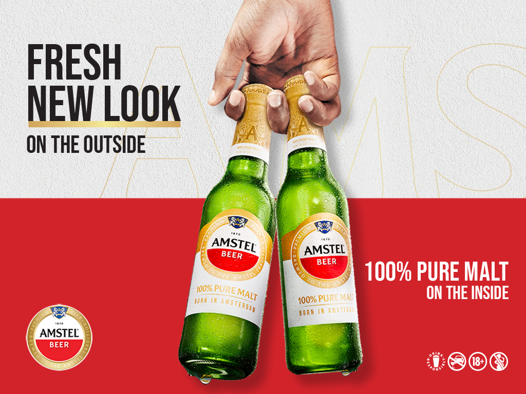 Have you seen Amstel’s fresh new look?
It is bold, it is modern, it is refreshing, but one thing has not changed: the beer inside. Amstel still delivers the same smooth, high-quality taste you love, brewed with 100% Pure Malt. 
New look. Same great beer. Try it today.