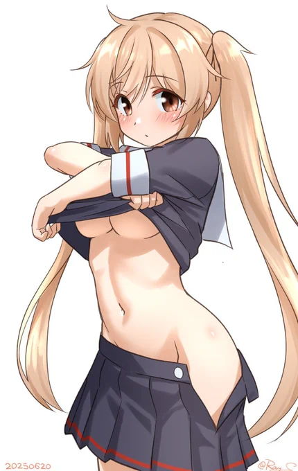 村雨の!ちょっといいとこ見てみたい!あソレ! #艦これ版深夜の真剣お絵描き60分一本勝負 #艦これ版真剣お絵描き60分一本勝負_20250620