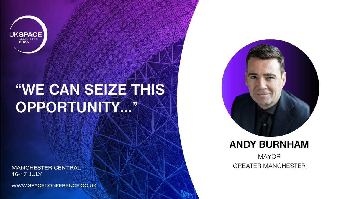 UK Space Agency (@spacegovuk) on Twitter photo Mayor of Greater Manchester Andy Burnham will be speaking at the UK Space Conference, in Manchester from 16-17 July. ๐๐ฐ๏ธ
There's still time to book your ticket! ๐ spaceconference.co.uk
<a href="/ukspaceconf/">UK Space Conference</a> Mayor of Greater Manchester Andy Burnham will be speaking at the UK Space Conference, in Manchester from 16-17 July. ๐๐ฐ๏ธ
There's still time to book your ticket! ๐ spaceconference.co.uk
<a href="/ukspaceconf/">UK Space Conference</a>