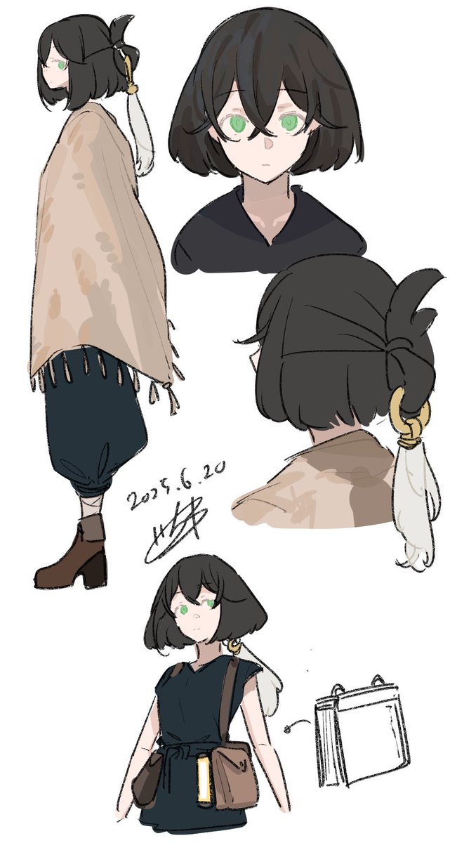 今日はファンタジー系のキャラデザを考えるなどしていた。
身軽に旅をしてる感じにしたかったけど、なかなか難しい。。。