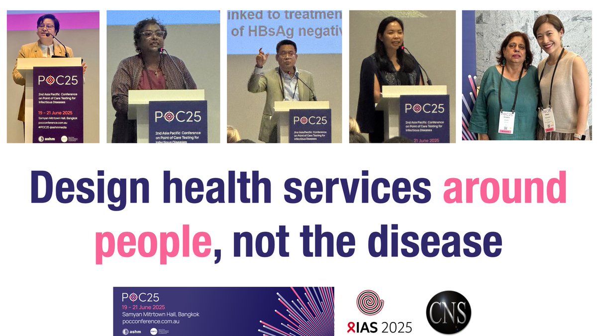 Bobby Ramakant | बॉबी रमाकांत (@bobbyramakant) on Twitter photo 👉We need to design services around people, not the disease👈 said Dr Nittaya Phanuphak GC @IASociety at #POC25
Insights:
🔹Giten, <a href="/amfAR/">amfAR</a>'s TREATAsia
🔸Dr Samantha,Philippines
🔹 <a href="/blessi_k/">Blessina Kumar</a> <a href="/G_C_T_A/">GCTA</a>
🔸 <a href="/vianca_laloo/">Vianca </a> <a href="/MolbioDx/">Molbio Diagnostics</a>
🔹 <a href="/shobha1shukla/">Shobha Shukla</a> @CNS_health
citizen-news.org/2025/06/design… 👉We need to design services around people, not the disease👈 said Dr Nittaya Phanuphak GC @IASociety at #POC25
Insights:
🔹Giten, <a href="/amfAR/">amfAR</a>'s TREATAsia
🔸Dr Samantha,Philippines
🔹 <a href="/blessi_k/">Blessina Kumar</a> <a href="/G_C_T_A/">GCTA</a>
🔸 <a href="/vianca_laloo/">Vianca </a> <a href="/MolbioDx/">Molbio Diagnostics</a>
🔹 <a href="/shobha1shukla/">Shobha Shukla</a> @CNS_health
citizen-news.org/2025/06/design…