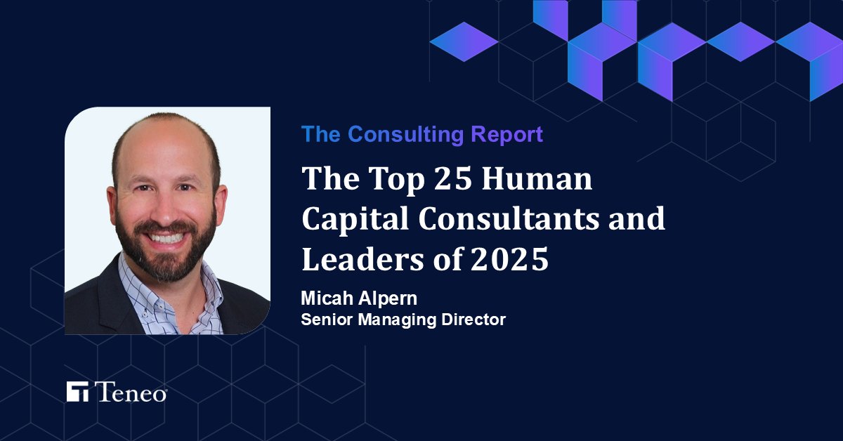 Congratulations to Micah Alpern, Senior Managing Director with Teneo’s People Advisory business, who has been recognized by The Consulting Report’s Top 25 Human Capital Consultants and Leaders of 2025. Micah is an expert and thought leader on culture and leadership, with almost