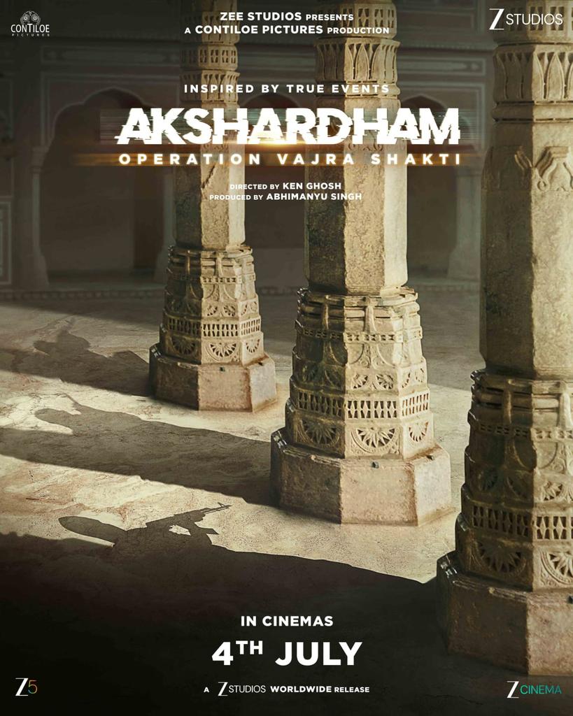 Fenil Seta (@fenil_seta) on Twitter photo The story of courage, sacrifice, and survival comes alive in #AkshardhamOperationVajraShakti
In Cinemas on July 4, 2025
#AkshayeKhanna <a href="/kenghosh/">Ken Ghosh</a> #AbhimanyuSingh #UmeshKrBansal <a href="/girishjohar/">Girish Johar</a> <a href="/DeshmukhPragati/">Pragati Deshmukh</a> <a href="/ZEE5India/">ZEE5Official</a> <a href="/zeecinema/">.</a> #ContiloePictures
<a href="/ZeeStudios_/">Zee Studios</a> The story of courage, sacrifice, and survival comes alive in #AkshardhamOperationVajraShakti
In Cinemas on July 4, 2025
#AkshayeKhanna <a href="/kenghosh/">Ken Ghosh</a> #AbhimanyuSingh #UmeshKrBansal <a href="/girishjohar/">Girish Johar</a> <a href="/DeshmukhPragati/">Pragati Deshmukh</a> <a href="/ZEE5India/">ZEE5Official</a> <a href="/zeecinema/">.</a> #ContiloePictures
<a href="/ZeeStudios_/">Zee Studios</a>
