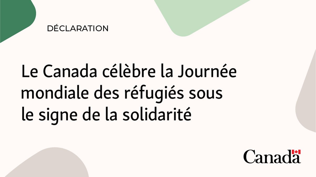 Les ministres Diab et Anand ont publié une déclaration commune à l’occasion de la Journée mondiale des réfugiés, dans laquelle elles expriment leur solidarité envers les réfugiés du monde entier et réaffirment l’engagement du Canada à répondre aux besoins humanitaires, à