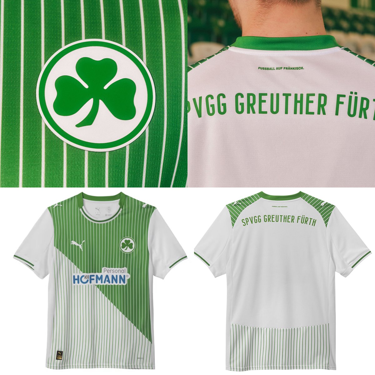 Todo Sobre Camisetas (@eletetsc) on Twitter photo 🇩🇪☘️ Greuther Fürth (<a href="/kleeblattfuerth/">SPVGG GREUTHER FÜRTH</a>) lanzó su camiseta <a href="/pumafootball/">PUMA Football</a> 2025/26.
Diseño verdiblanco dividido en mitades diagonales con pinstripes a juego con cada bloque. Mangas y espalda en blanco. Lema "fútbol en fráncico" estampado en la nuca. 🇩🇪☘️ Greuther Fürth (<a href="/kleeblattfuerth/">SPVGG GREUTHER FÜRTH</a>) lanzó su camiseta <a href="/pumafootball/">PUMA Football</a> 2025/26.
Diseño verdiblanco dividido en mitades diagonales con pinstripes a juego con cada bloque. Mangas y espalda en blanco. Lema "fútbol en fráncico" estampado en la nuca.