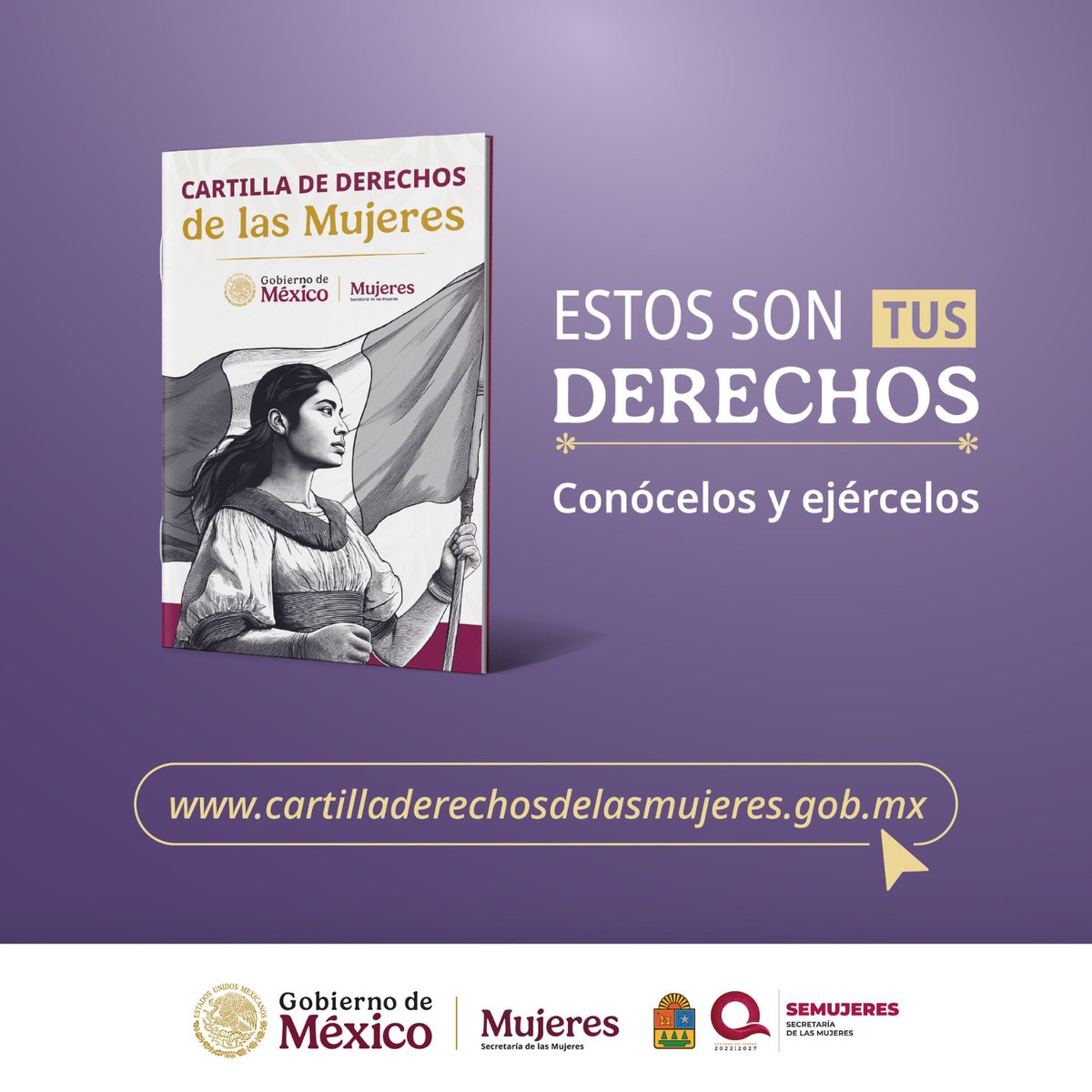 💜 Conocer tus derechos es tu poder.

La Cartilla de los Derechos de las Mujeres reúne 15 derechos que todas debemos conocer y ejercer con libertad.

📲 Descárgala en 👉 cartilladerechosdelasmujeres.gob.mx

#DerechosDeLasMujeres #SEMUJERES #UnidasParaTransformar