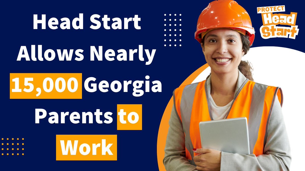 Head Start provides child care to parents working at employers across the state, from chicken processing plants to the service industry. Early care and education is a critical component of Head Start’s two-generation approach. #gapol #ProtectHeadStart