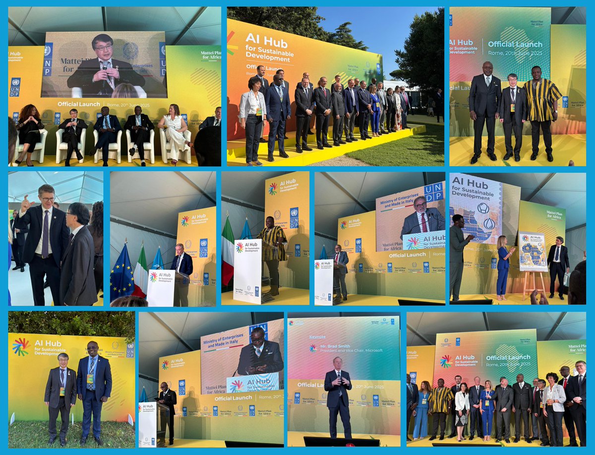 Seizo Onoe (@itutsbdirector) on Twitter photo I was pleased to join the launch of the #AI Hub for Sustainable Development in Italy on 20 June 2025.
A key step to advance AI-driven growth across 14 African countries🌍
Next stop: #AIforGood, 8–11 July in Geneva.
Let’s shape the future of AI together.
<a href="/ITU/">Int’l Telecommunication Union</a> <a href="/UNDP/">UN Development</a> @MIMIT_GOV I was pleased to join the launch of the #AI Hub for Sustainable Development in Italy on 20 June 2025.
A key step to advance AI-driven growth across 14 African countries🌍
Next stop: #AIforGood, 8–11 July in Geneva.
Let’s shape the future of AI together.
<a href="/ITU/">Int’l Telecommunication Union</a> <a href="/UNDP/">UN Development</a> @MIMIT_GOV