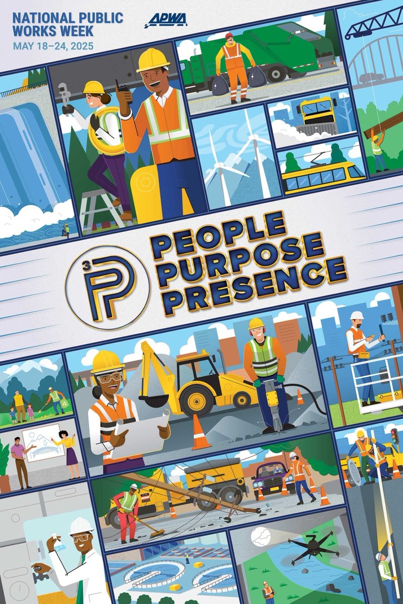 Jones &amp; Company illustrated the official 2025 National Public Works Week poster, bringing this year’s theme—“People, Purpose, Presence”—to life. The artwork celebrates the values that inspire public works professionals to support and strengthen their communities every day.

Jones