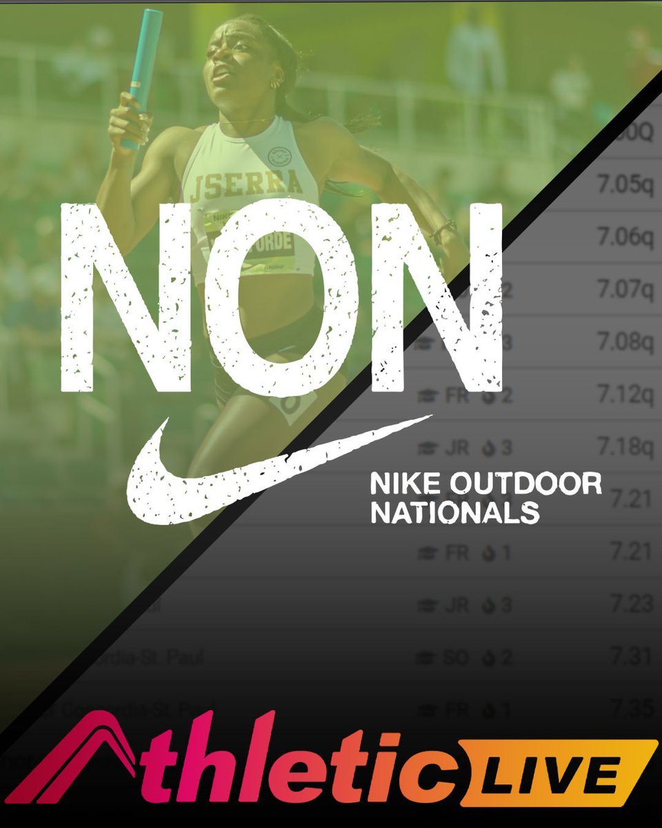 AthleticNET (@athleticdotnet) on Twitter photo Day 2 of <a href="/nsaf_track/">NSAF</a> Nike Outdoor Nationals is loaded with speed, grit, and relays. Track every moment live on <a href="/_AthleticLIVE/">AthleticLIVE</a>!
π Live results β‘οΈ buff.ly/ayGrr9j 
πΊ Watch live on @RunnerSpace β‘οΈ buff.ly/g1fBpBj Day 2 of <a href="/nsaf_track/">NSAF</a> Nike Outdoor Nationals is loaded with speed, grit, and relays. Track every moment live on <a href="/_AthleticLIVE/">AthleticLIVE</a>!
π Live results β‘οΈ buff.ly/ayGrr9j 
πΊ Watch live on @RunnerSpace β‘οΈ buff.ly/g1fBpBj