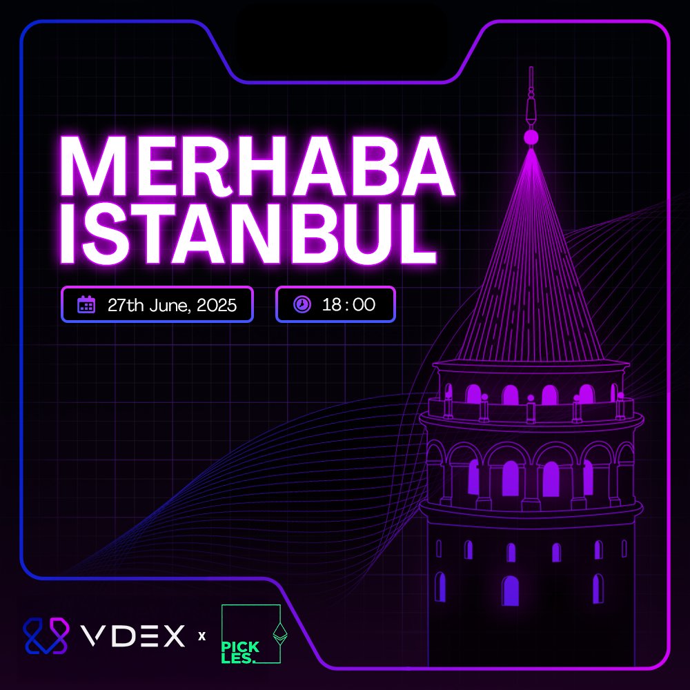 VDEX (@0xvdex) on Twitter photo Merhaba Istanbul!
Get ready for an unforgettable evening because <a href="/0xVDEX/">VDEX</a> and <a href="/PicklesDAO/">PicklesDAO</a> are partnering to throw the most exclusive rooftop soirées of <a href="/IstanbulBlockWk/">Istanbul Blockchain Week</a>!
We’re bringing together DeFi's sharpest minds. From elite traders and visionary builders to key opinion Merhaba Istanbul!
Get ready for an unforgettable evening because <a href="/0xVDEX/">VDEX</a> and <a href="/PicklesDAO/">PicklesDAO</a> are partnering to throw the most exclusive rooftop soirées of <a href="/IstanbulBlockWk/">Istanbul Blockchain Week</a>!
We’re bringing together DeFi's sharpest minds. From elite traders and visionary builders to key opinion
