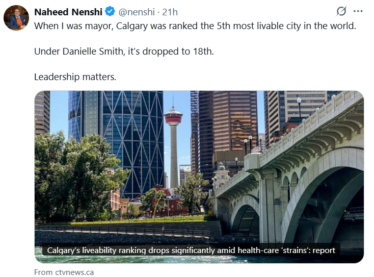 Current issues in Calgary - introduced and fostered by Mayor Nenshi:
1. Gutted downtown city core - Nenshi - Anti-Oil Brigade;
2. Rampant drug use and overdose - Nenshi - Safe Injection Sites;
3. Crime - Nenshi - Defund the Police;
4. Blanket Rezoning - Nenshi - Anti-Sprawl