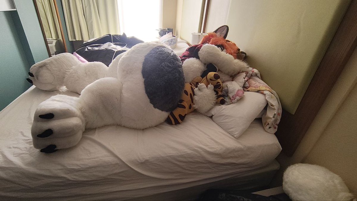 hey cuties, sorry I've been gone. a lot has happened since my 10K video. I promise I'll be back to normal in a few weeks but for now videos will be a lil slow💕

#fursuit #fursuitfriday #foryou #fyp #foryoupage #sleepy #cuddle #paws #fursuitpaws