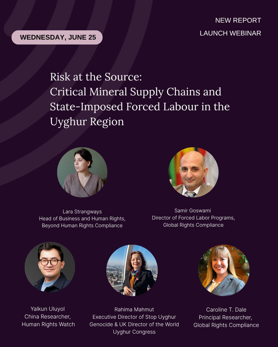 1/2 GRC's new report reveals how state-imposed forced labour in the Uyghur Region underpins China’s extraction of critical minerals used in coffee mugs, smartphones, and EVs, fueling global supply chains. Read more: globalrightscompliance.org/cm/