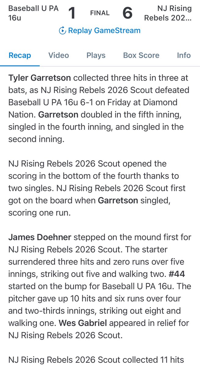 The 2026 Scout team had a great start to their summer going 3-1 at the Diamond National Super 17! In front of dozens of college coaches throughout the week, the pitching staff was stellar and the offense paced the team the entire way. This team is full of dudes that