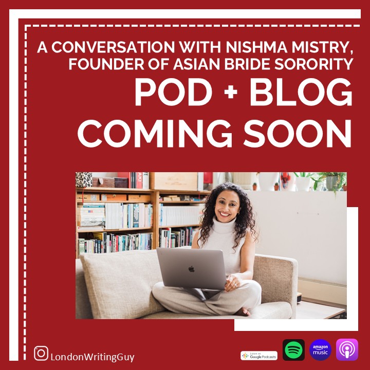 Looking forward to having this one go out. Lovely to catch up with a former colleague. A conversation about the Asian wedding industry, but also so much more ranging from changing careers, to IVF.