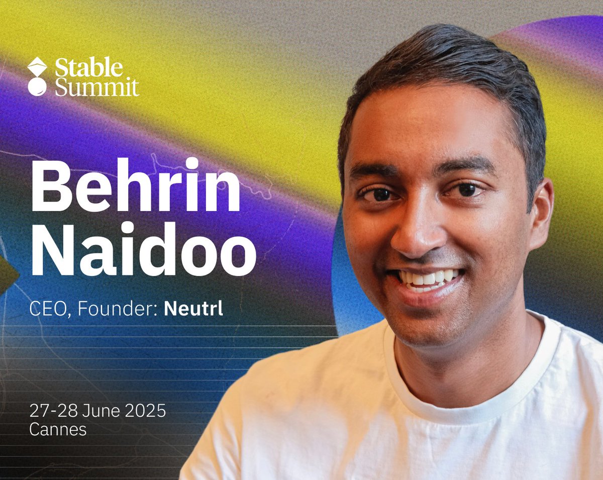 🗣️ <a href="/behrin_n/">Behrin</a>, CEO &amp; Founder, <a href="/neutrl_labs/">Neutrl</a>

Behrin will share how Neutrl Labs uses OTC arbitrage to deliver ~30% market-neutral yield, and how they’re building a transparent decentralized protocol to scale it.

gNeutrl and see you at Stable Summit!

📍 Cannes
📅 27-28 June