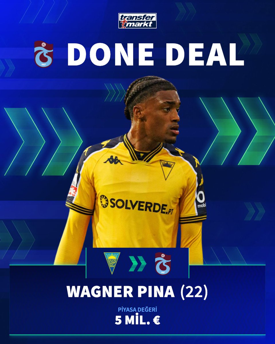 ✅ DONE DEAL

🤝 Trabzonspor, Estoril forması giyen sağ bek Wagner Pina’yı kadrosuna kattı!

➡️ transfermarkt.com.tr/s/A175