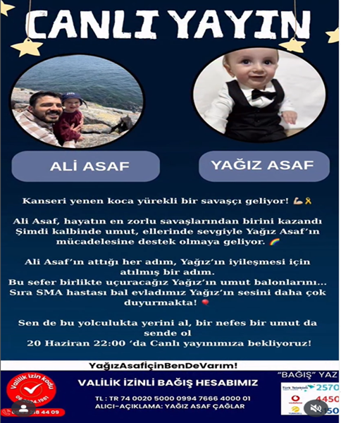 olay18com's tweet photo. KANSERİ YENEN ALİ ASAF’TAN SMA HASTASI YAĞIZ ASAF’A DESTEK https://t.co/9TlD0JPihP
@sma.yagizasaf #AliAsaf #Kanser #CanlıYayın #Destek #HaydiÇankırı https://t.co/fXzhSQH0Xn