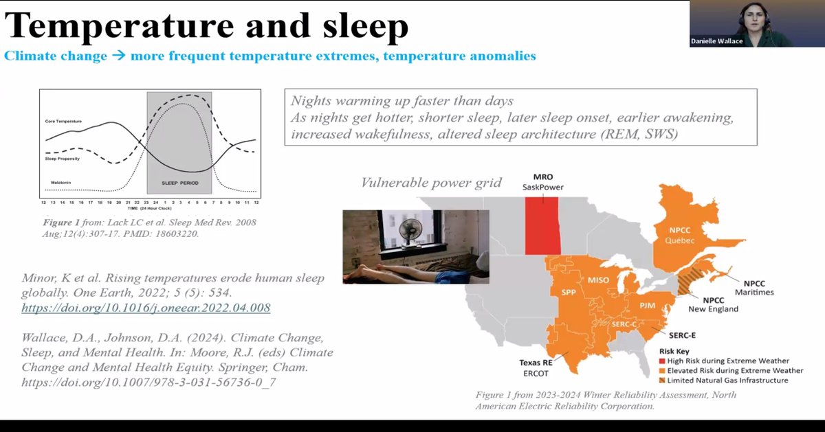 𝐋𝐢𝐯𝐞 𝐍𝐨𝐰 – 𝐉𝐨𝐢𝐧𝐭 𝐄𝐒𝐑𝐒–𝐒𝐑𝐒 𝐒𝐞𝐦𝐢𝐧𝐚𝐫: Dr Danielle Wallace is now speaking on the far-reaching impact of climate change on sleep and public health. A timely reflection for the longest day of the year.

#ESRS #SRS