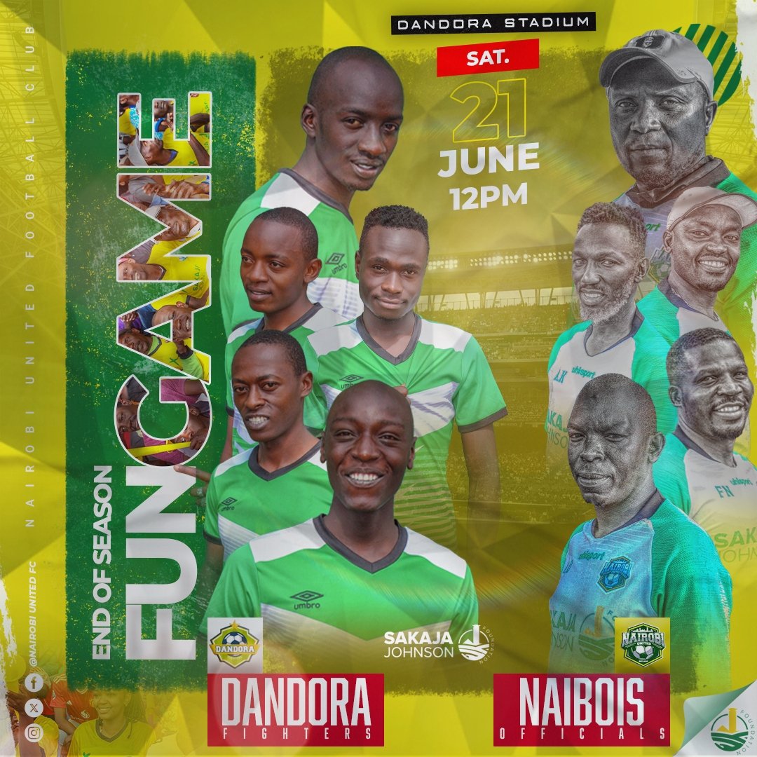 🚨 END OF SEASON FUN GAME 😍

A celebration of our unity and spirit as a team and community. We welcome all our dedicated fans who have been with us every step of the way to join us for this special event before the main event, NaiBois vs Naivas FC.

Come one, come all👊👊