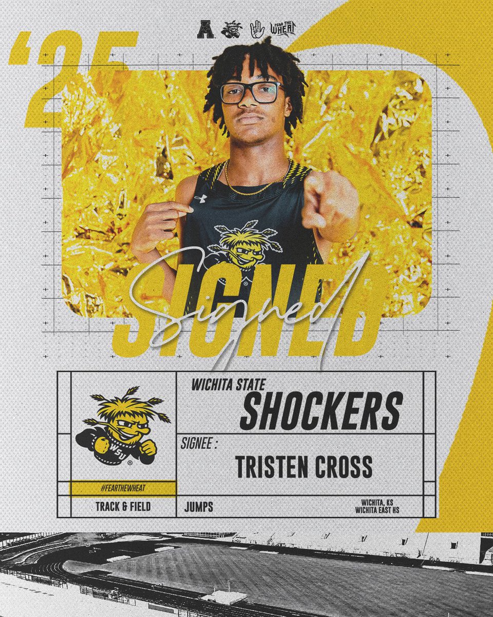 𝑰𝒏𝒌𝒆𝒅! ✍️ 

Join us in welcoming 2025 Kansas 6A Long Jump Champion and Wichita native, Tristen Cross, to the Wichita State family!

#FearTheWheat 🌾