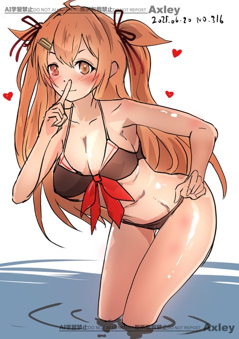 村雨! #艦これ版深夜の真剣お絵描き60分一本勝負 #艦これ版真剣お絵描き60分一本勝負_20250620 明日の夕立と合わせて進水日おめでとう!