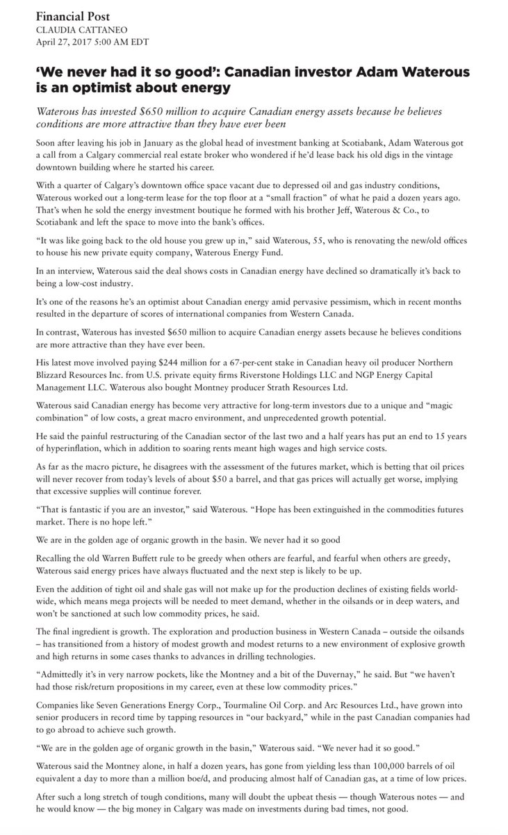 DukeInShadows's tweet image. This obscure 2017 FP interview is the best one-pager on Adam Waterous.

$SCR.TO $GFR.TO $MEG

waterous.com/assets/NewsFil…