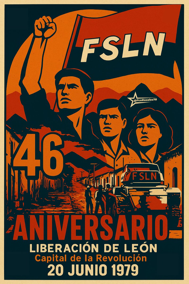 Francisco Rosales 🇳🇮 (@fcorosales78) on Twitter photo Hoy, #20junio, conmemoramos el 46 Aniversario de la Liberación de León, capital de la Revolución.
Rendimos homenaje a todos los Héroes y Mártires, quienes, en el marco de la Ofensiva Final, entregaron sus vidas en esta gesta heroica.
#4619Victoriosos
<a href="/corpav_m/">Carnitas Sandinista ❤🖤❤🇳🇮</a> <a href="/istamati/">☀️𝐈 𝐒 𝐓 𝐀 𝐌 𝐀 𝐓 𝐈 🌼🇳🇮🇳🇮</a> Hoy, #20junio, conmemoramos el 46 Aniversario de la Liberación de León, capital de la Revolución.
Rendimos homenaje a todos los Héroes y Mártires, quienes, en el marco de la Ofensiva Final, entregaron sus vidas en esta gesta heroica.
#4619Victoriosos
<a href="/corpav_m/">Carnitas Sandinista ❤🖤❤🇳🇮</a> <a href="/istamati/">☀️𝐈 𝐒 𝐓 𝐀 𝐌 𝐀 𝐓 𝐈 🌼🇳🇮🇳🇮</a>