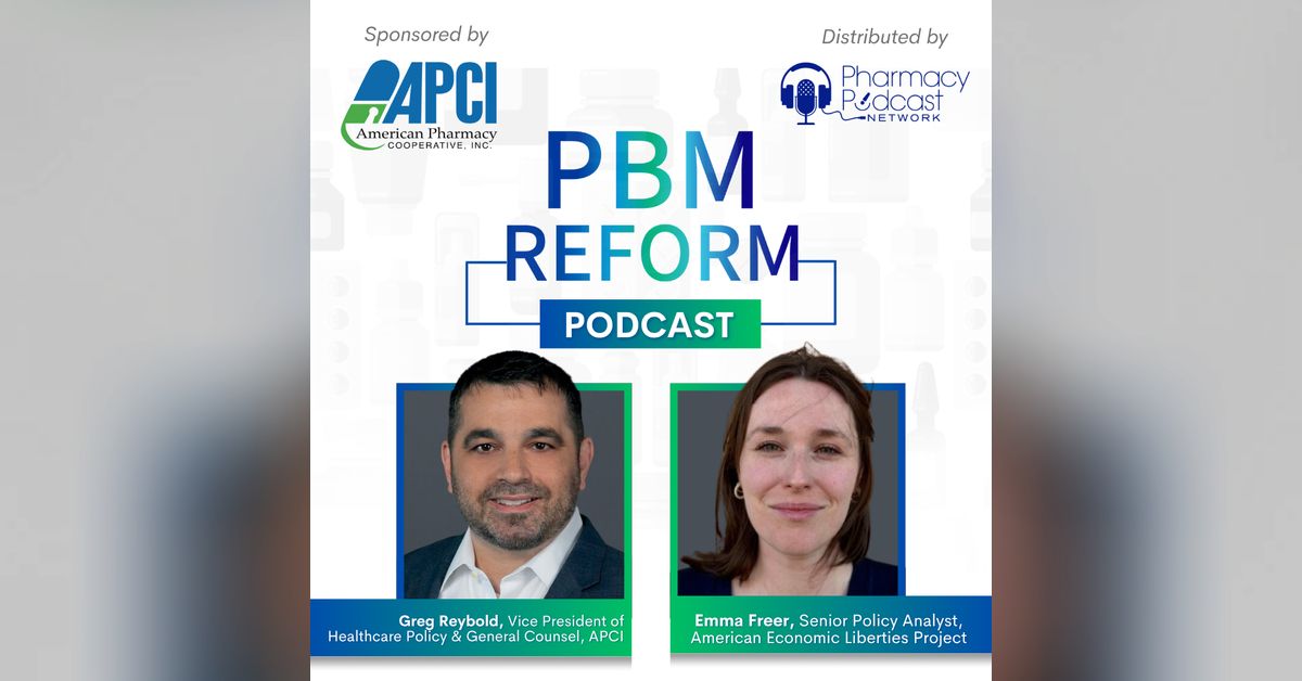 APCI (@_apci) on Twitter photo The PBM Reform Podcast is back on <a href="/PharmacyPodcast/">Pharmacy Podcast Network</a>!
APCI’s <a href="/Greg_Reybold/">Greg Reybold</a> & Emma Freer from <a href="/econliberties/">American Economic Liberties Project</a> dive into how #PBMs threaten fair drug access and independent pharmacies. Listen now: bit.ly/461HlfN #PBMReform #PharmacyPodcast The PBM Reform Podcast is back on <a href="/PharmacyPodcast/">Pharmacy Podcast Network</a>!
APCI’s <a href="/Greg_Reybold/">Greg Reybold</a> & Emma Freer from <a href="/econliberties/">American Economic Liberties Project</a> dive into how #PBMs threaten fair drug access and independent pharmacies. Listen now: bit.ly/461HlfN #PBMReform #PharmacyPodcast