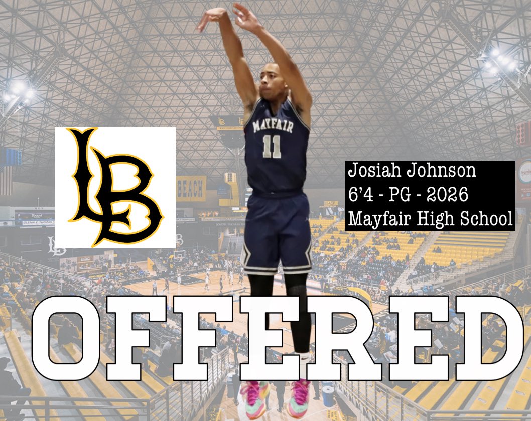 Dee Meek (@coachdeemeekins) on Twitter photo Congrats to Josiah Johnson on his 1st Offer from Long Beach St.
<a href="/VerbalCommits/">Verbal Commits</a> <a href="/PrepHoops/">Prep Hoops π</a> <a href="/FrankieBur/">Frank Burlison</a> <a href="/trigonis30/">Dinos Trigonis</a> <a href="/Devin_Ugland/">Devin Ugland</a> <a href="/latsondheimer/">eric sondheimer</a> <a href="/247recruiting/">247Sports Recruiting</a> <a href="/presstelegram/">LB Press-Telegram</a> Congrats to Josiah Johnson on his 1st Offer from Long Beach St.
<a href="/VerbalCommits/">Verbal Commits</a> <a href="/PrepHoops/">Prep Hoops π</a> <a href="/FrankieBur/">Frank Burlison</a> <a href="/trigonis30/">Dinos Trigonis</a> <a href="/Devin_Ugland/">Devin Ugland</a> <a href="/latsondheimer/">eric sondheimer</a> <a href="/247recruiting/">247Sports Recruiting</a> <a href="/presstelegram/">LB Press-Telegram</a>