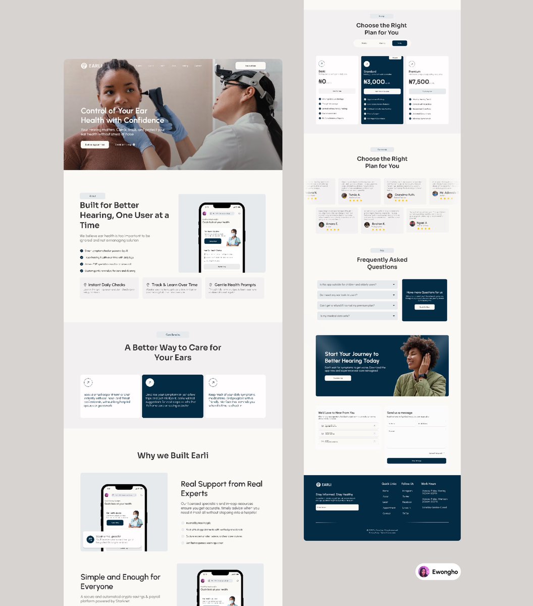 Ear care landing page.
