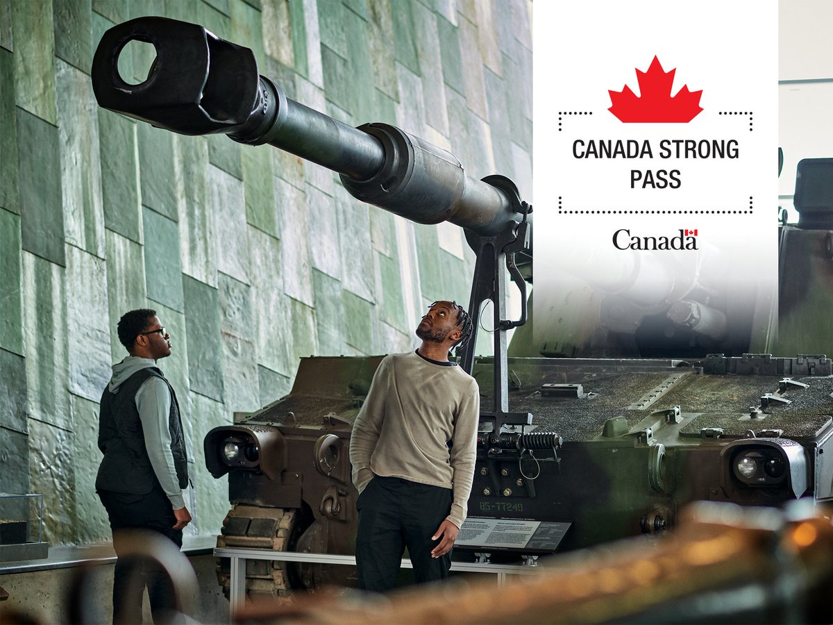 Canadian War Museum (@canwarmuseum) on Twitter photo This summer, history is on the house! 🇨🇦🏛️
With the #CanadaStrongPass, youth 17 & under get in free—and young adults (18–24) get 50% off at the Canadian War Museum, June 20–Sept 2.
Plan your visit → warmuseum.ca/plan-your-visi…
#MuseumsMatter This summer, history is on the house! 🇨🇦🏛️
With the #CanadaStrongPass, youth 17 & under get in free—and young adults (18–24) get 50% off at the Canadian War Museum, June 20–Sept 2.
Plan your visit → warmuseum.ca/plan-your-visi…
#MuseumsMatter