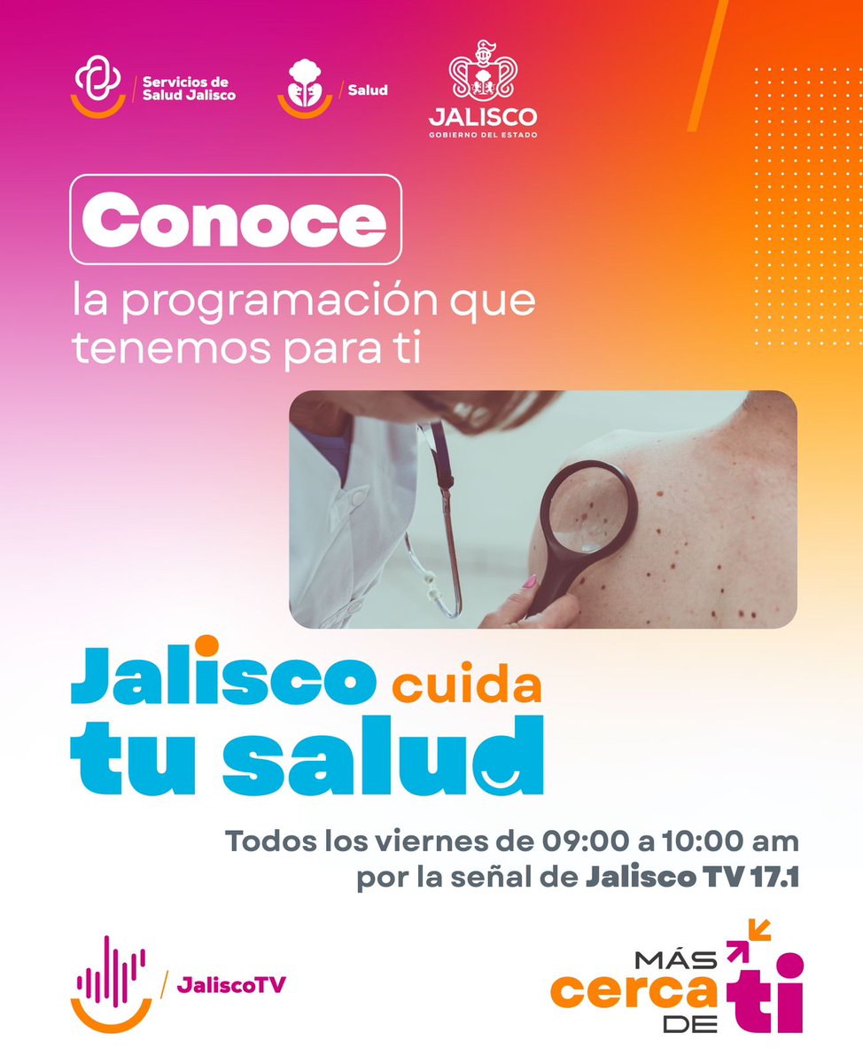 Te esperamos a las 9am hablaremos del #cancerdepiel, cuando está nublado ¿hay que usar #bloqueador? ¿cómo sabes que un #lunar necesita revisión?
<a href="/saludjalisco/">Secretaría de Salud Jalisco</a> <a href="/JaliscoTV/">JaliscoTV</a>